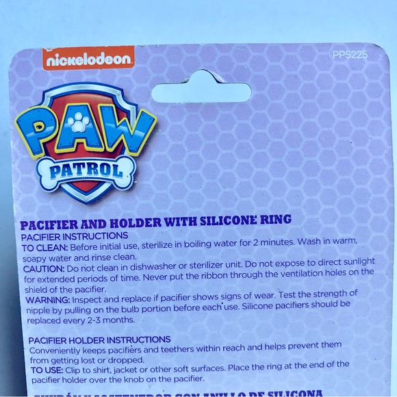 3/$15 NEW PAW PATROL Pacifier & Holder SKYE Nickelodeon Baby 0+months PINK - Picture 6 of 16